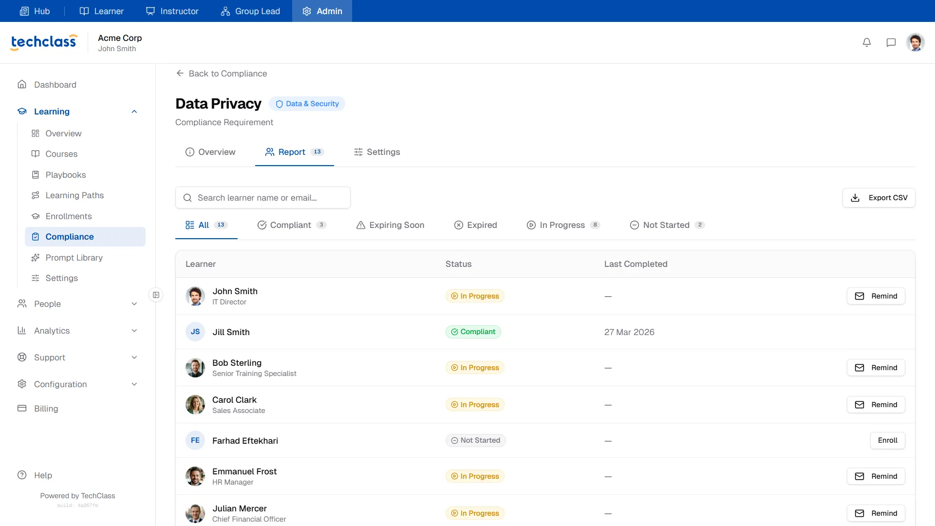 Compliance Report All