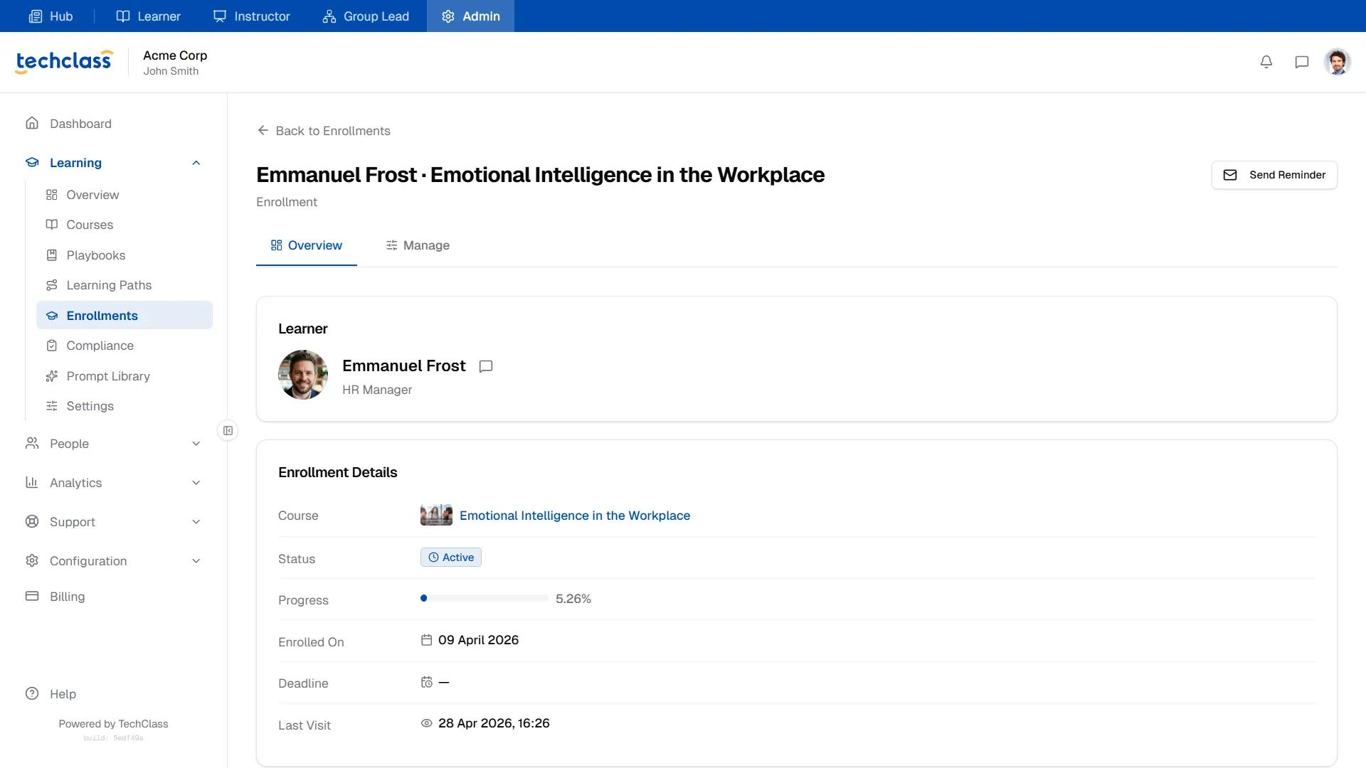 Enrollment Overview Tab