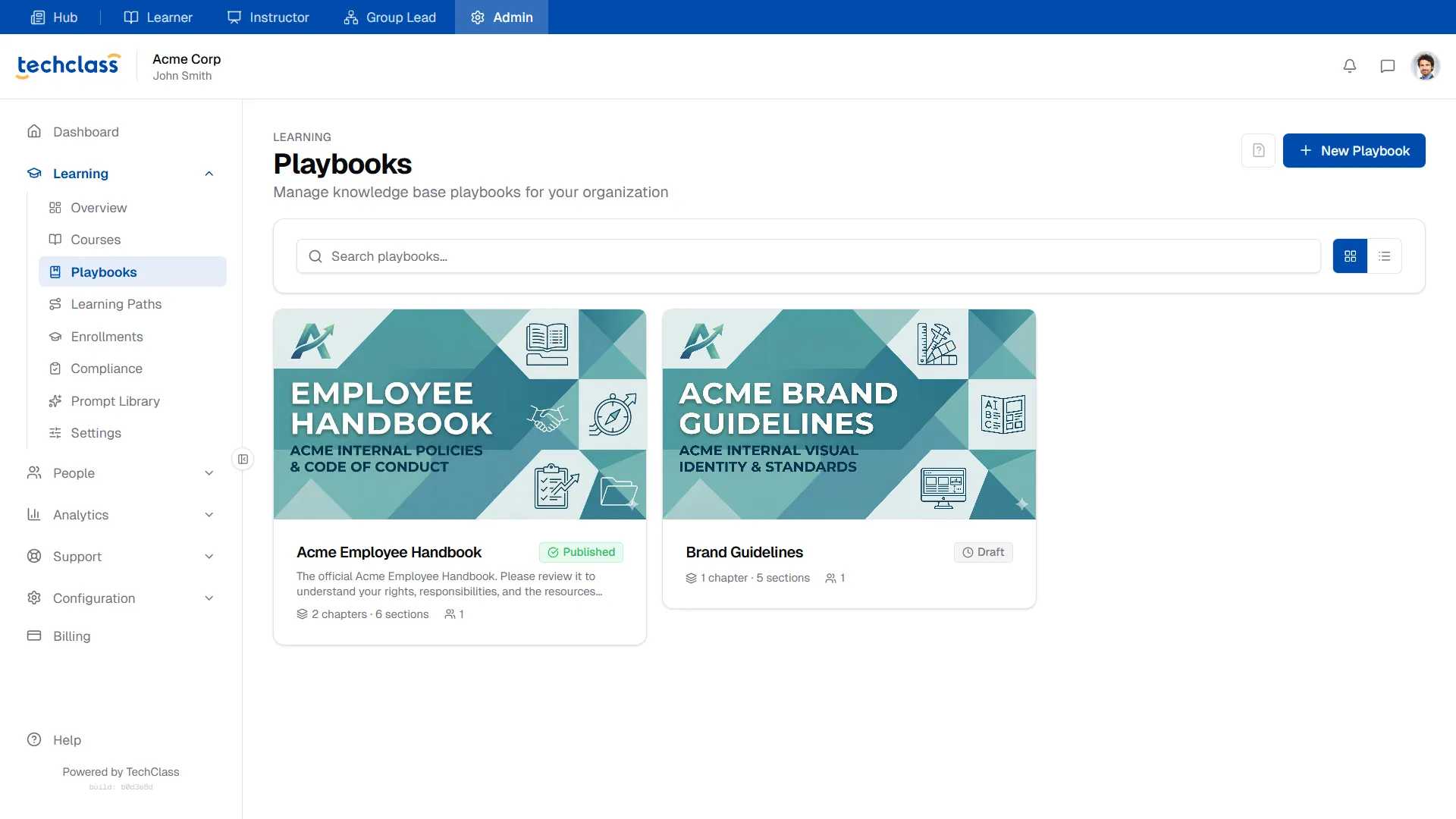 Playbooks Dashboard