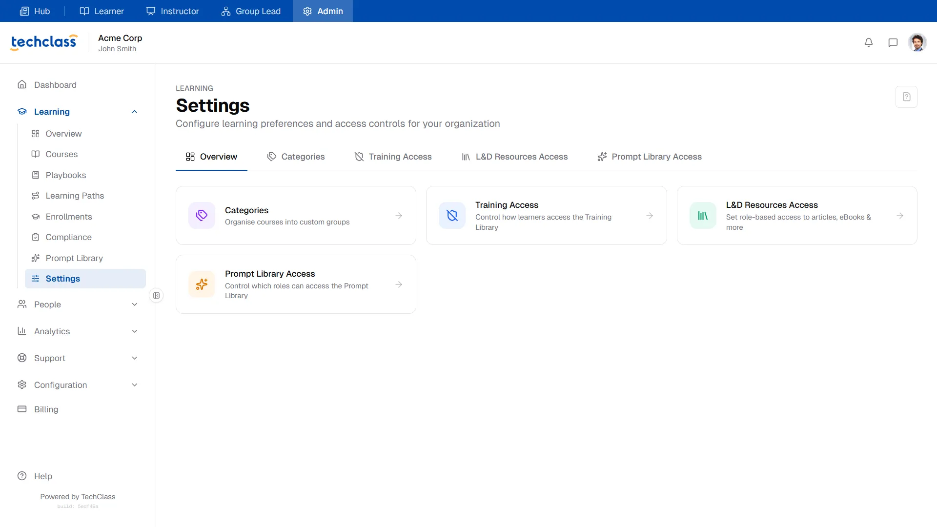Learning Settings Overview