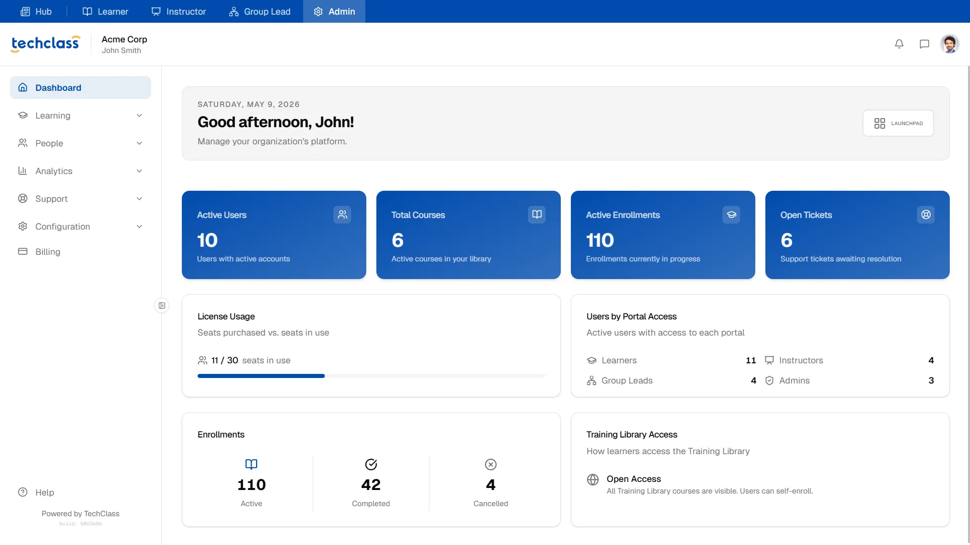 Admin Portal Dashboard