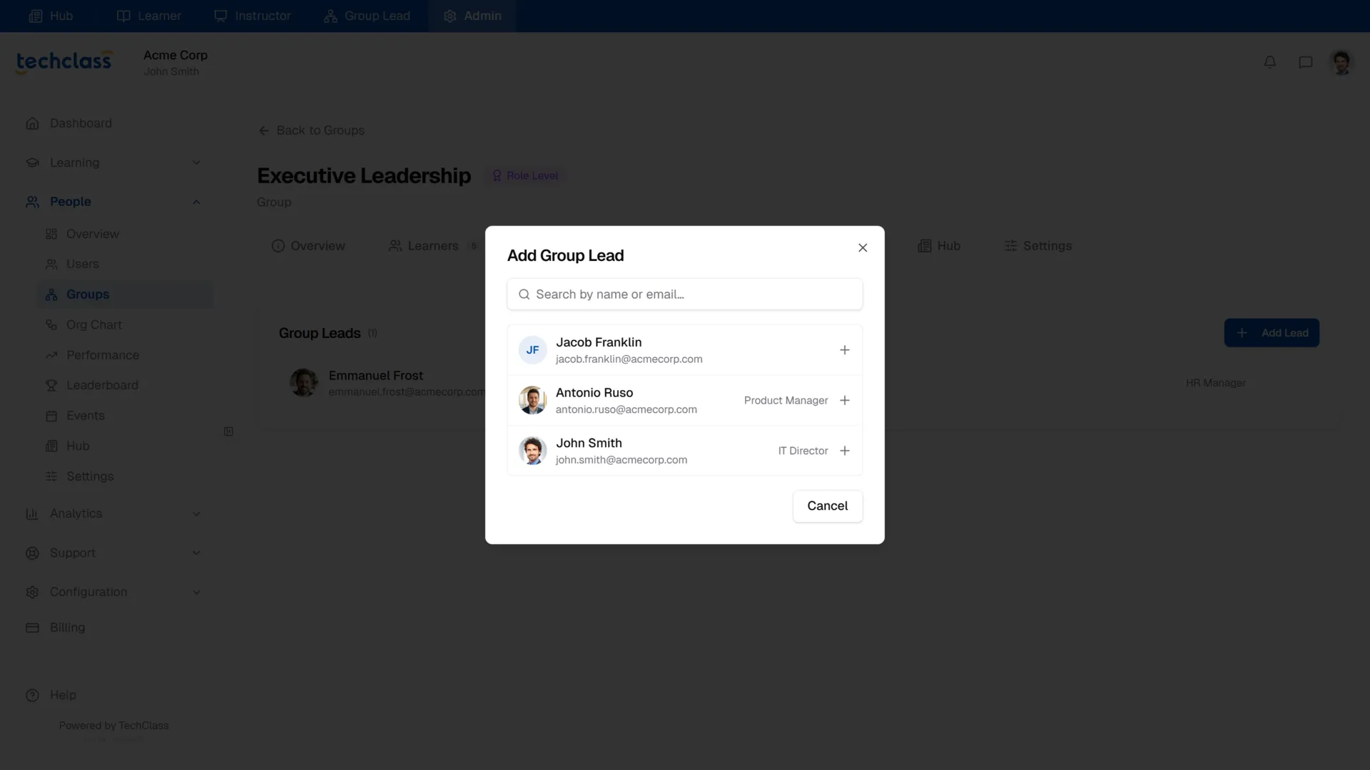 Add Group Lead Modal