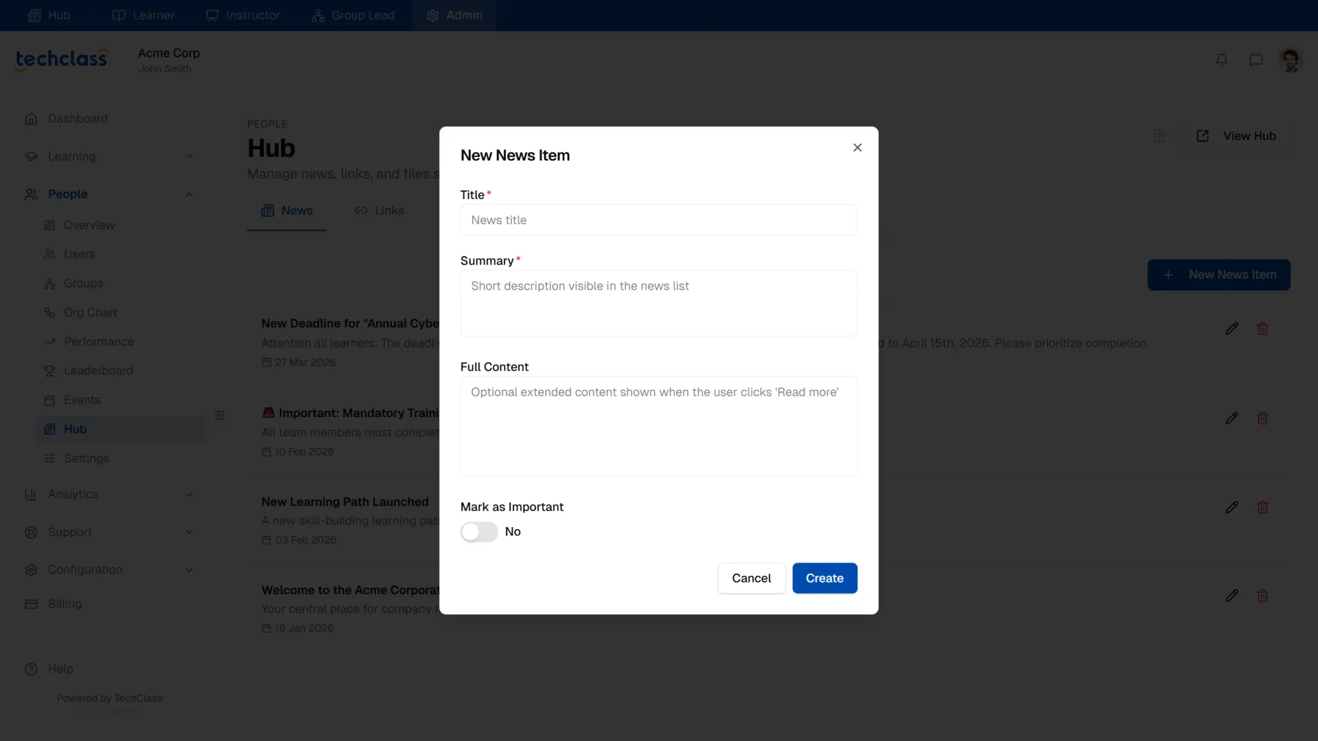 New News Item Modal