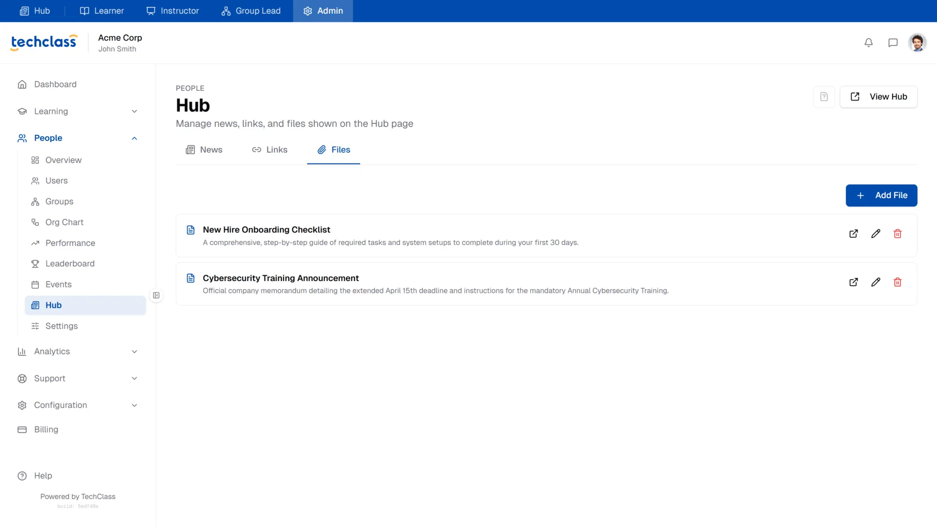 Hub Files List