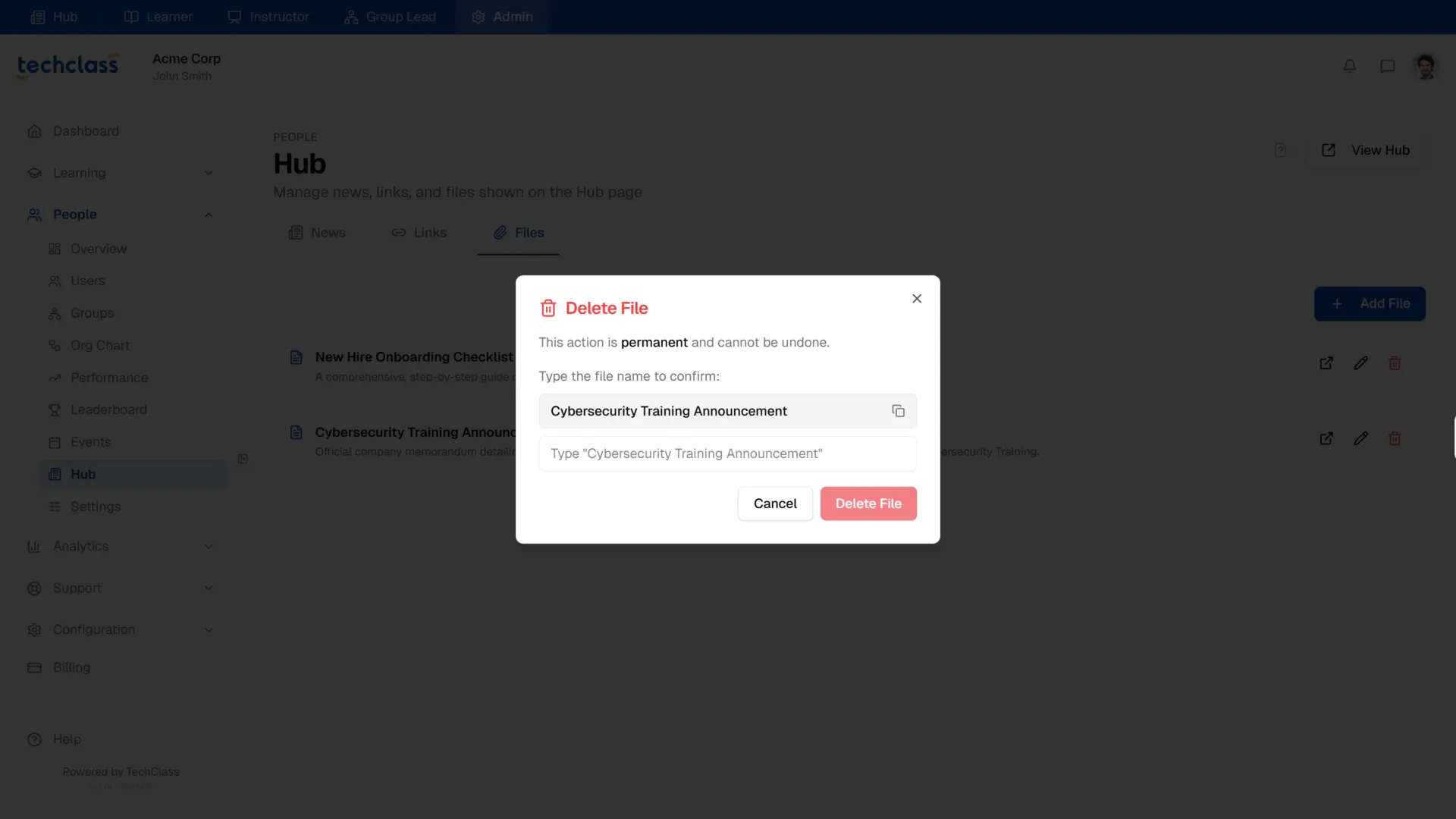 Delete File Confirmation