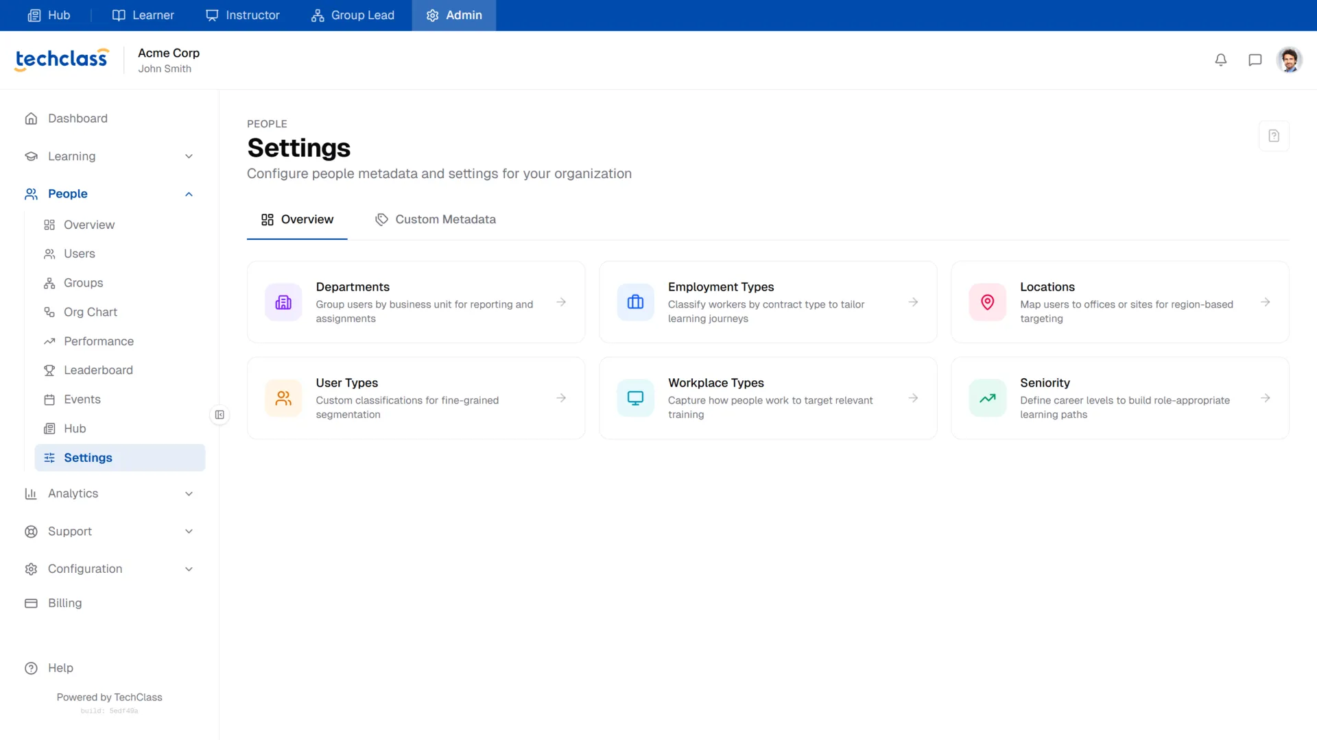 People Settings Overview
