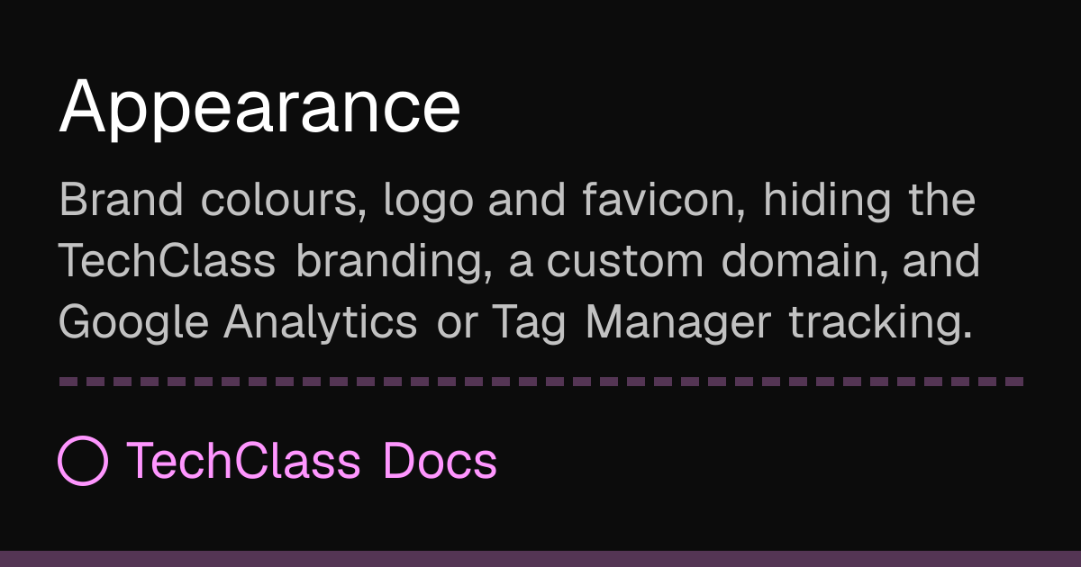 Appearance | TechClass Docs
