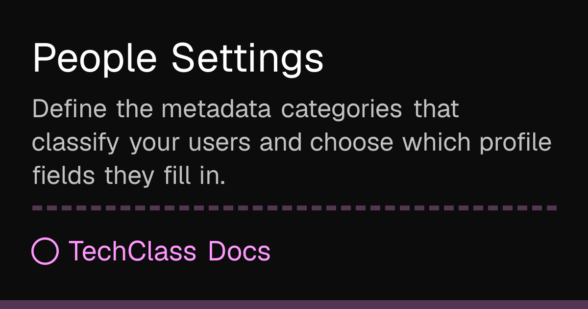 Settings | TechClass Docs